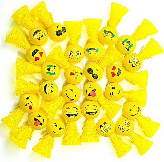 PROLOSO Jumping Popper Spring Launchers Bouncy Toy Balls 24 Pcs(Yellow Poppers)