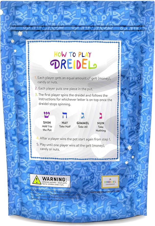 25-Pack Natural Wood Dreidels Hanukkah Draydel with English Transliteration & Instruction Cards