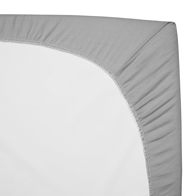 American Baby Company 3 Pack 100% Natural Cotton Fitted Pack and Play Sheets 39" x 27" - Soft & Breathable Pack N Play Sheets for Playard & Mini Crib Mattress, Gray, for Boys & Girls