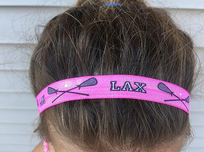 Infinity Collection Lacrosse Headbands for Girls – 3-Pack Non-Slip LAX Headbands with Silicone Grip – Pink and Black Athletic Hairbands for Lacrosse Players and Teams