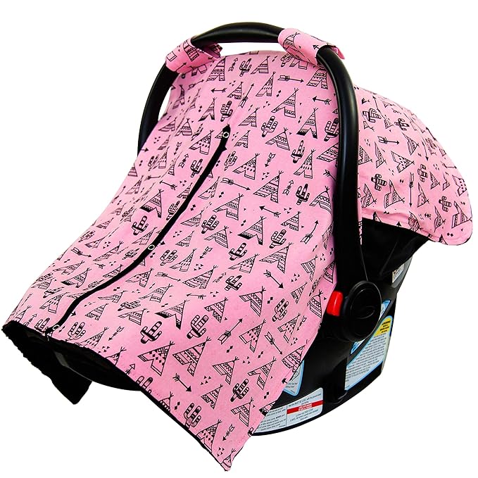 JLIKA Baby Car Seat Canopy Cover - Infant Canopy Cover for Newborns Infants Babies Girls Boys Best Shower Gift for carseats (Mermaid)