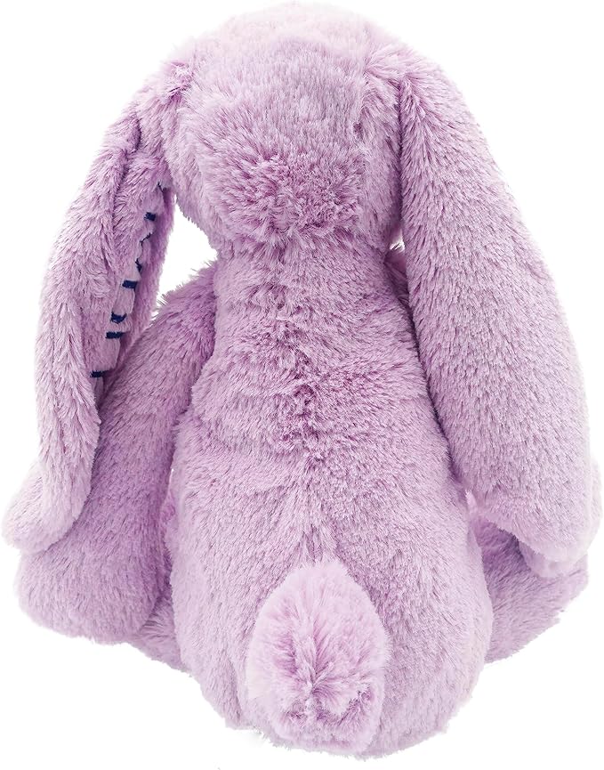 Personalized Super Soft Plush Bunny - Stuffed Animal Toy for Kids - Custom Gift with Embroidered Name on Ear for Easter, (Purple, Medium)