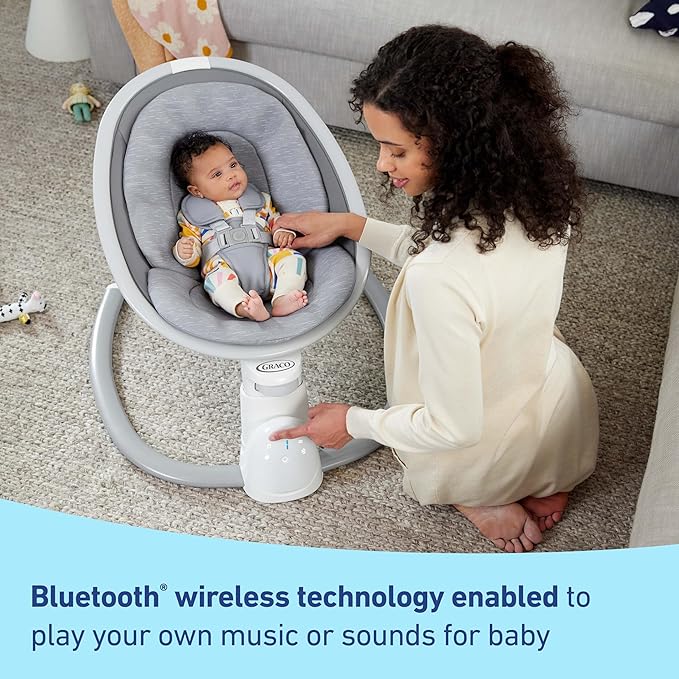 Graco Soothe 'n Sway Bluetooth 3-in-1 Baby Swing — Grows with Your Child —Multiple Soothing Settings and Bluetooth Connectivity