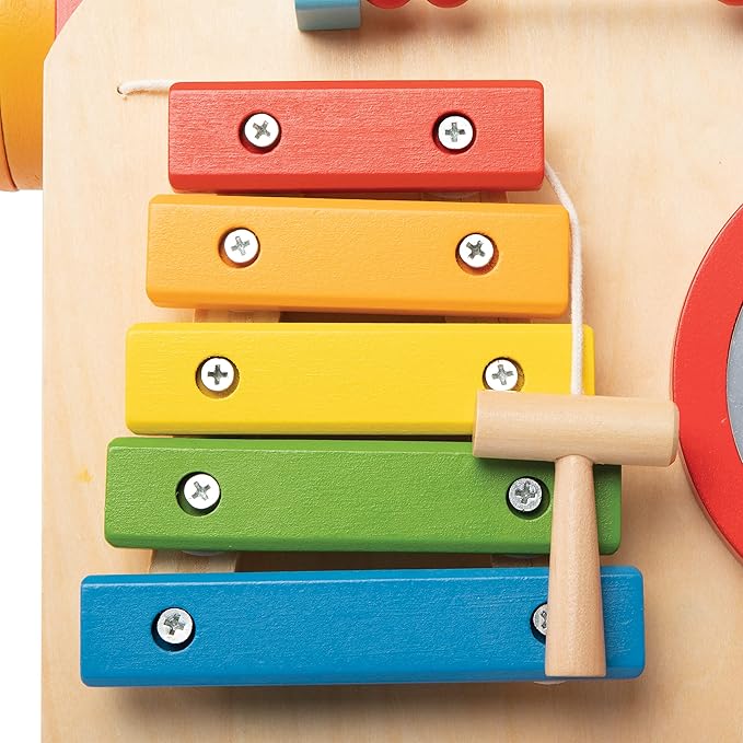 Nuby Wooden Baby Walker with Interactive Features for Early Development, Promotes Walking, Motor Skills, and Creativity