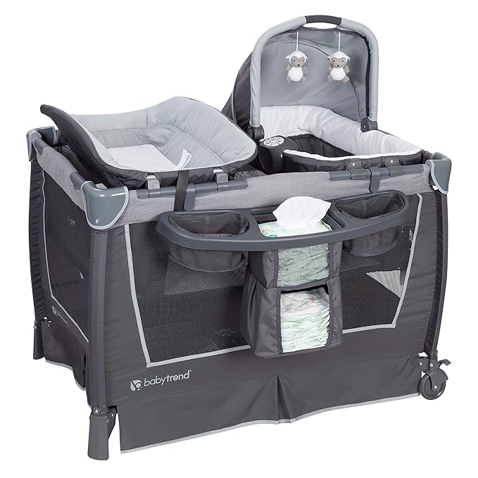 Baby Trend Passport Cargo Travel System with EZ-Lift 35 Plus Infant Car Seat and Nursery Center Playard with Bassinet and Changing Table