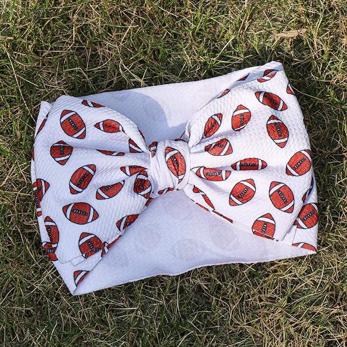 YanJie 7'' Baby Girls Headbands Football Sports Bow Wide Headbands Hairbands Game Day Sports Hair Accessories Gift for Newborn Infant Toddlers Kids