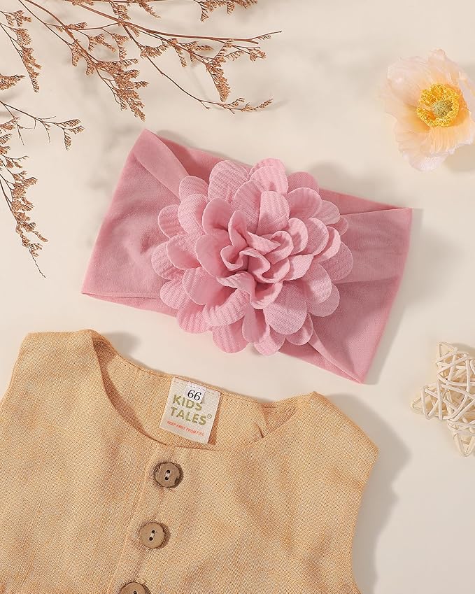 jollybows 6pcs Baby Girls Flower Hair Headbands Nylon Hair Bands Elastic Hair Accessories for Newborn Kids Infants Toddlers Dark Color