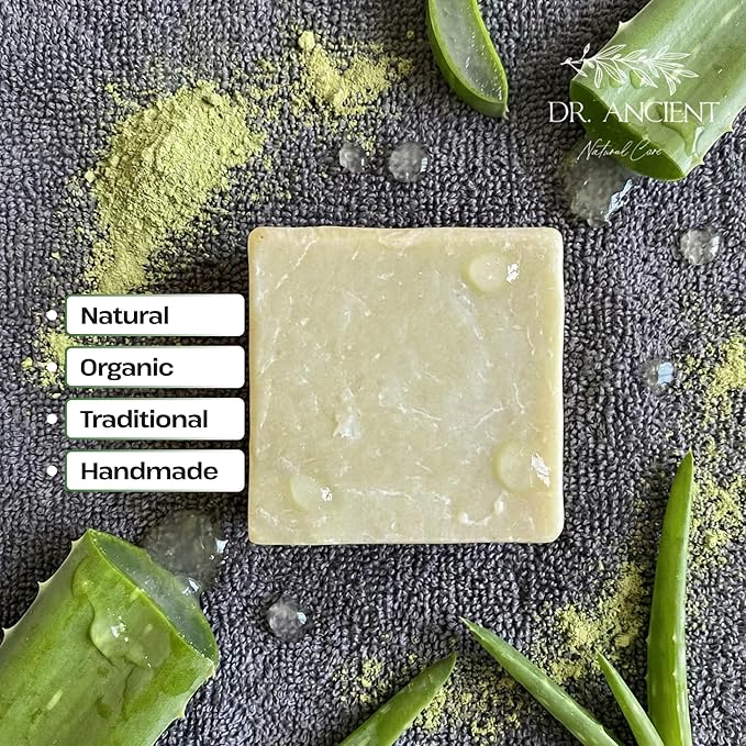 Dr.Ancient Aloe Vera Soap Bar, Organic Soap Bars Handcrafted the Traditional Way, Natural Chemical-Free, Vegan, Used for Face Wash, Body Wash, Hand Cleansing and Skin Care