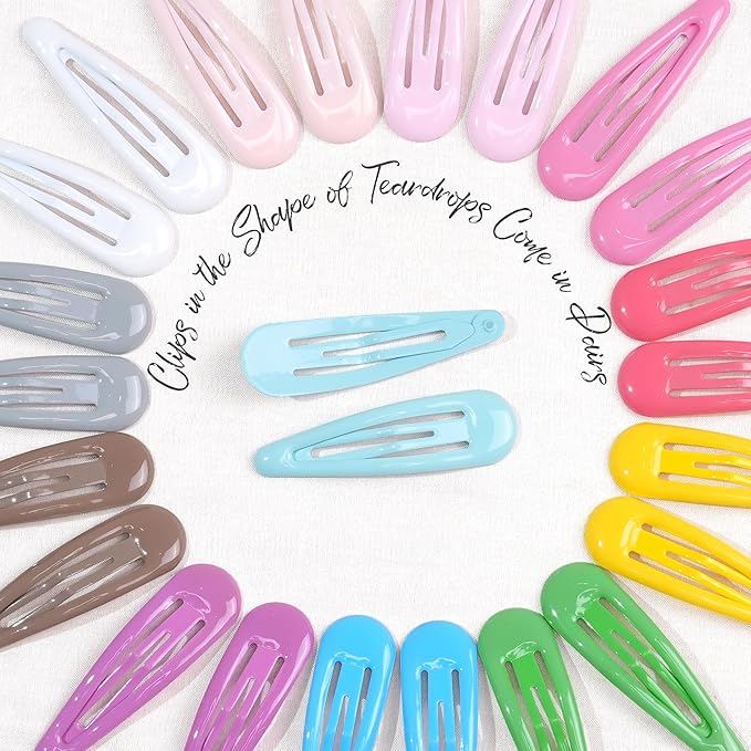 CÉLLOT 96 Pieces 2 Inch Snap Hair Clips No Slip Metal Hair Clip Barrettes for Girls Toddlers Kids Women