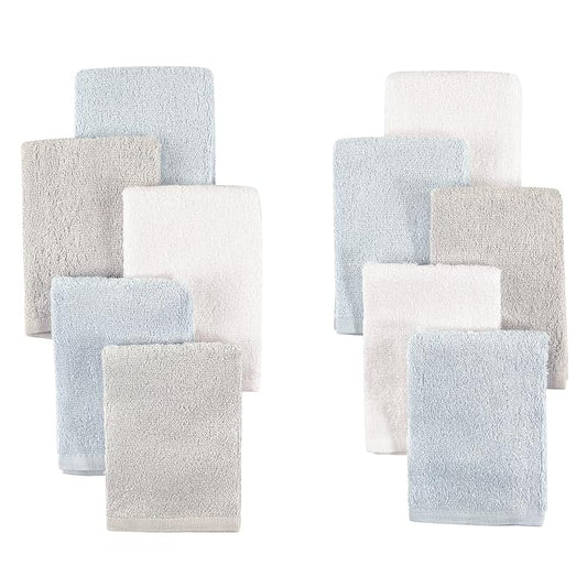 Little Treasure Unisex Baby Rayon from Bamboo Luxurious Washcloths, Light Blue Gray, One Size