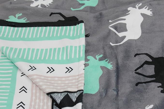 Dear Baby Gear Car Seat Cover for Boys & Girls - Baby Carseat Canopy w/Snap Opening - Infant Seat Cover - Stroller & Nursing Covers - Newborn Carrier Canopy - 40x30 (Mint Moose, Black Grey Aztec)