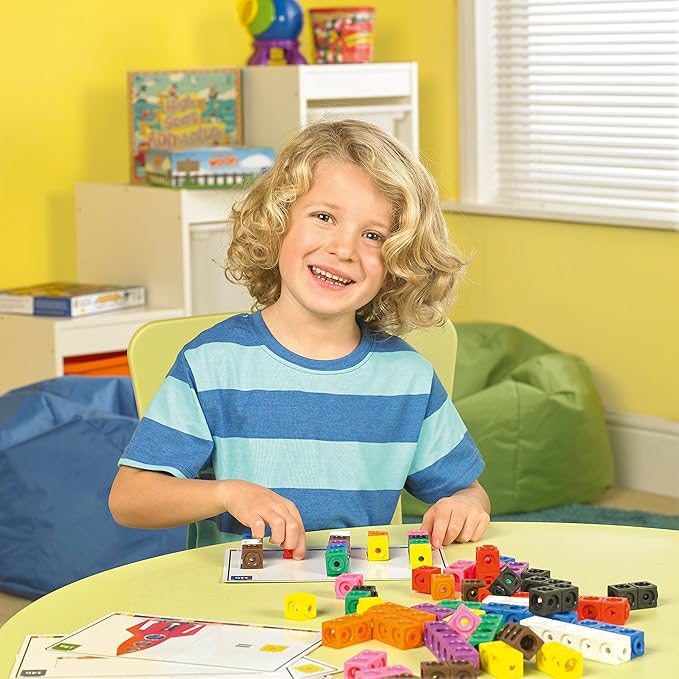 Learning Resources (UK Direct Account LSP4286-UK MathLink Activity Set, Set of 100 Cubes, Ages 3, Multicoloured, 23.5 x 22.3 x 3.3 Centimeters