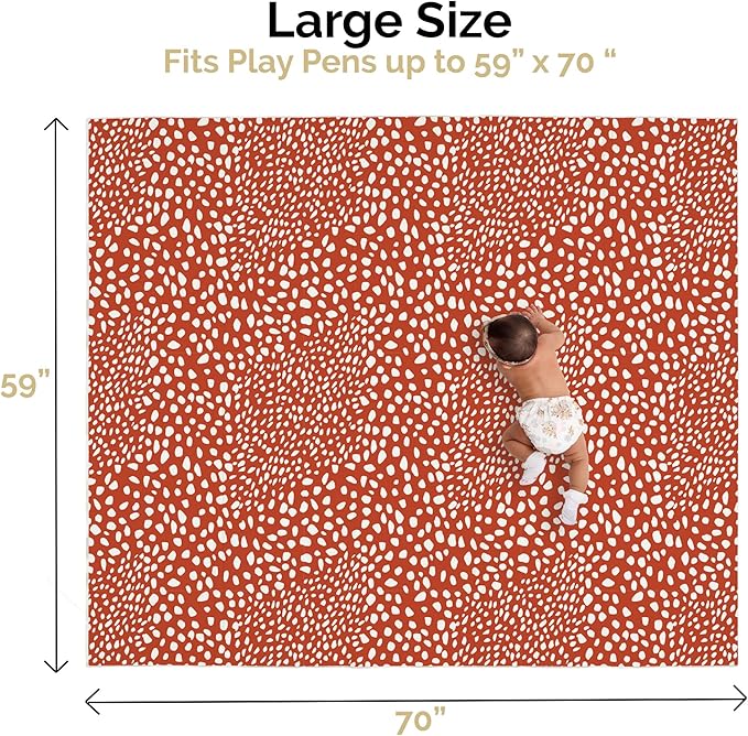 JumpOff Jo Foldable Foam Play Mat – Large Waterproof Baby & Toddler Activity Floor Mat, Double-Sided 70 x 59 Inch Play Surface
