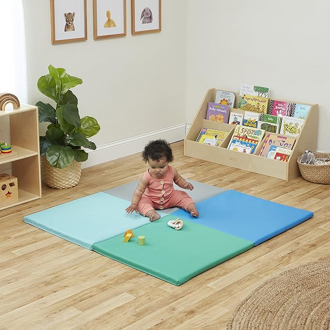 ECR4Kids SoftZone Quad Fold-N-Go Activity Mat, Folding Playmat, Contemporary