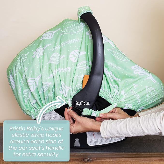 Car Seat Canopy Stroller Covers for Infant Boy and Girl Babies Stretchy and Kick Proof with Net Multi Use Soft and Breathable (Green Foliage)