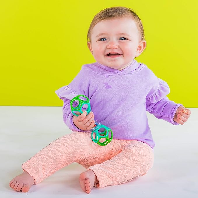 Bright Starts Oball Shaker Rattle Toy & Baby Ball Set, Ages Newborn and Up