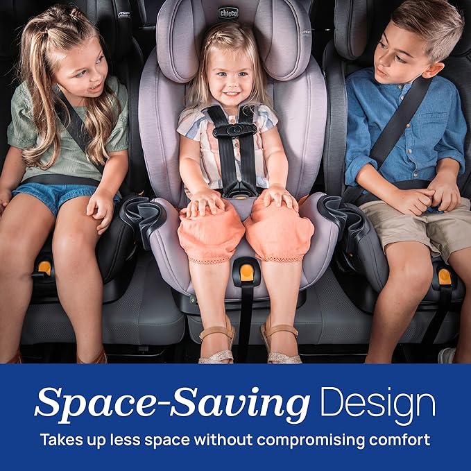 Chicco OneFit Max ClearTex All-in-One Car Seat with LeverLock Installation, Slim Design, Convertible Car Seat, Seat for Infants and Children 5-100 lbs, Energy/Black
