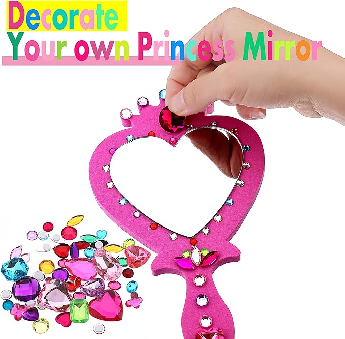 RICHNESS Little Girls Princess Mirrors Make Your Own Mirrors Princess Party Favors Pack of 6