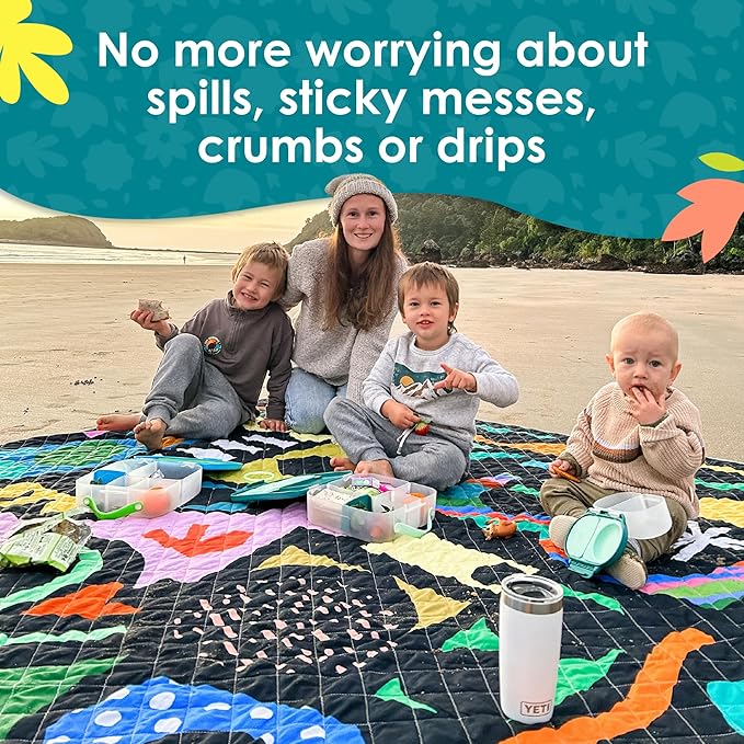 Rudie Nudie Jumbo Picnic Rug, Large Picnic Mat, 6'7" x 6'7", Outdoor Waterproof Picnic Blanket Beach Mat, Foldable & Waterproof, Picnic Blankets Ideal for Beach & Park, Outdoor Blanket, Rock Candy