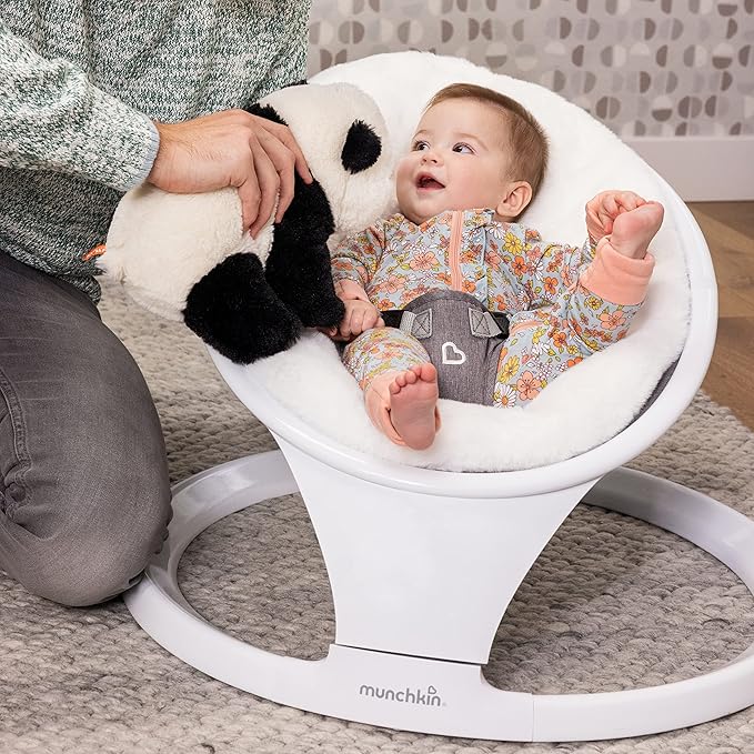 Munchkin Baby Swing Seat Cover, Premium Ultra-Soft Faux Fur, White