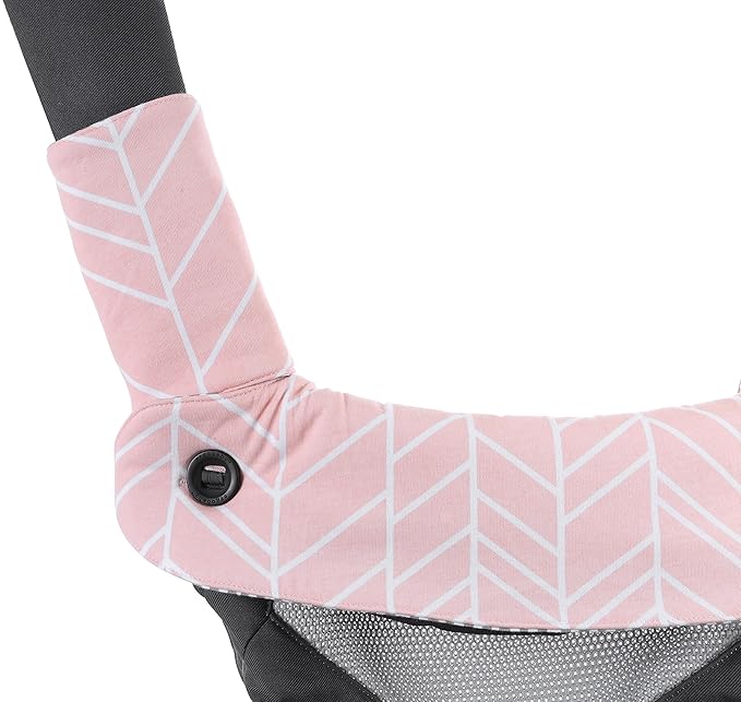 Premium Drool and Teething Reversible Cotton Pad | Fits Ergobaby Four Position 360 + Most Baby Carriers | Pink Herringbone Design | Hypoallergenic | Great Baby Girl Shower Gift by Mila Millie