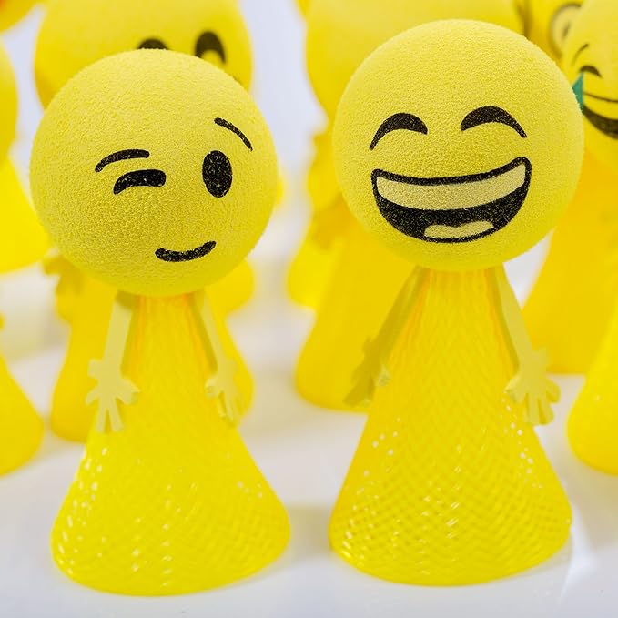 PROLOSO Jumping Popper Spring Launchers Bouncy Toy Balls 24 Pcs(Yellow Poppers)