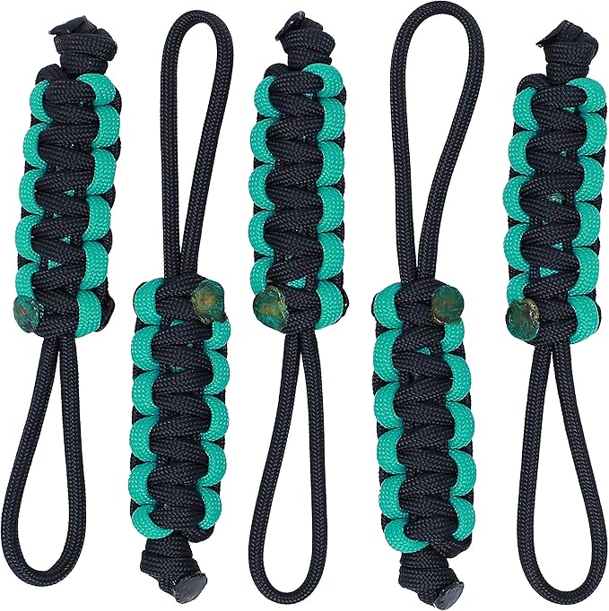 BubbasGarageTv - Large Heavy Duty Paracord Zipper Pulls (Turquoise)