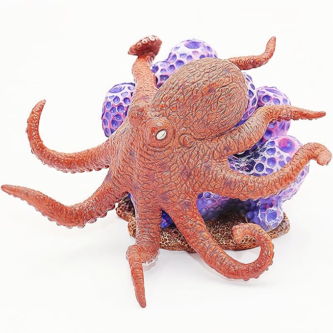 Gemini&Genius Octopus Toys for Kids, Realistic Octopus Action Figure, Marine Animal Figurine Toy, Under The Sea Life Figure Educational Gift, Display and Play Toy, Collection Toys for Kids