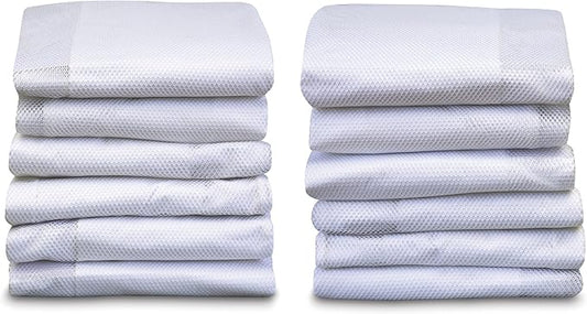 Foundations SnugFresh Travel Yard Sheets, 12-Pack, Durable & Can Be Laundered, Easily Fastens onto SnugFresh Travel Yards, Made from Microfiber Material, White