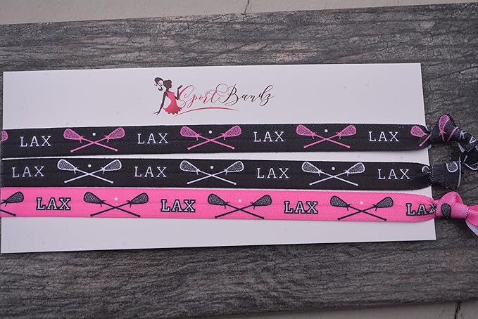 Infinity Collection Lacrosse Headbands for Girls – 3-Pack Non-Slip LAX Headbands with Silicone Grip – Pink and Black Athletic Hairbands for Lacrosse Players and Teams