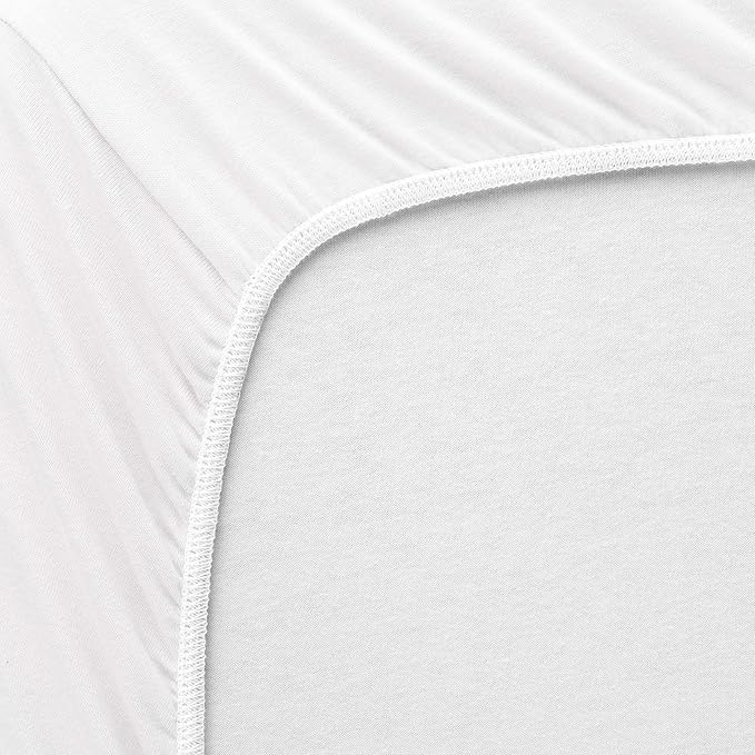 SheetWorld Fitted Baby Bassinet Sheet fits RONBEI Baby Bassinet Beside Sleeper 18 x 31, 100% Cotton Jersey, Hypoallergenic, Butter Soft, Organic White, Made in USA