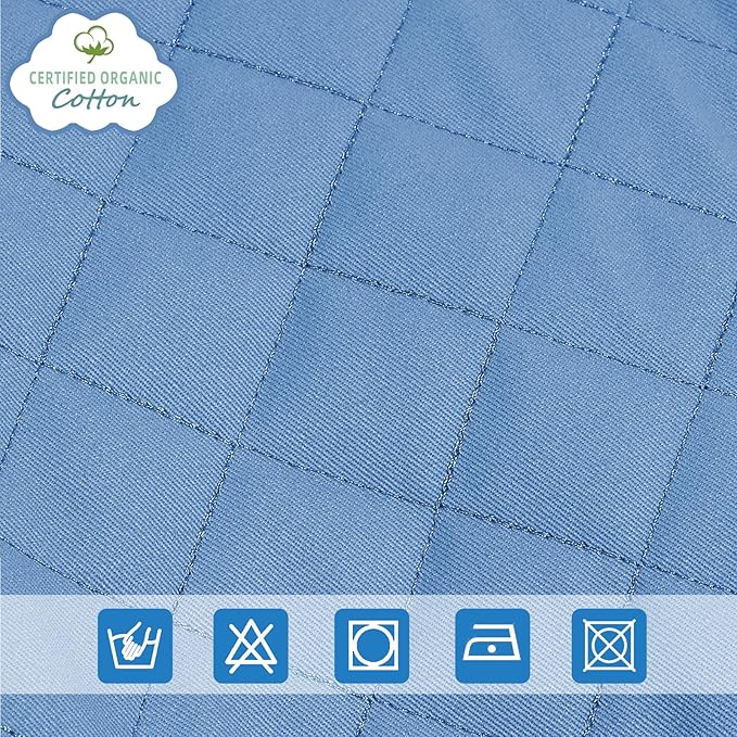 iGRATENS Fabric Seat for Bouncer - Cover for Baby Bjorn Bouncer Balance Soft & Bliss, 100% Cotton, Skin -Friendly, Machine Washable, Blue