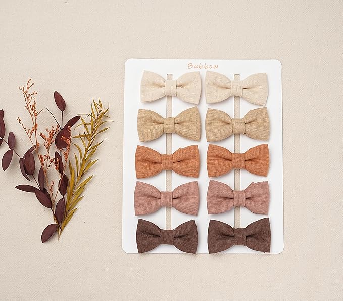 FANCY CLOUDS Baby Hair Clips with Baby Girl Bows,20pc Boutique Handmade Fully Lined Hair Barrettes Hair Accessories for All Age Girls Toddlers Infants