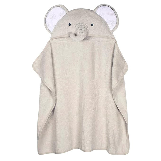Just Born Boys and Girls Newborn Infant Baby Toddler Hooded Bath Towel, Elephant, One Size