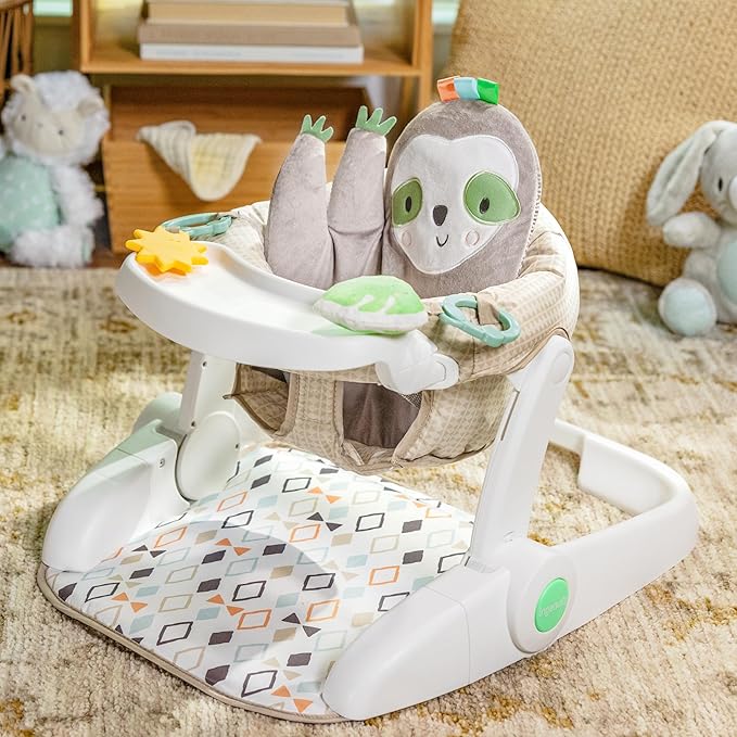 Ingenuity Prop Spot Learn-to-Sit Floor Seat for Baby, Removable Tray, 2 Linkable Toys, Tummy Time Mat, Unisex, for Ages 4-12 Months - Loni