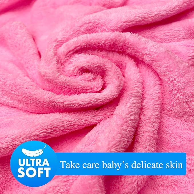 Ioly's Hooded Baby Bath Towels for Newborn Essentials 41" x 41" (Large) Towel with Hood for Toddler Babies Infant Baby Towels with Hood Cosas para Bebes recien nacidos Baby Bath Items (Pink)