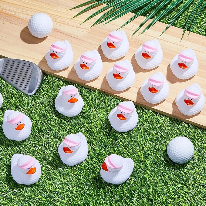 Deekin Rubber Ducks 2 Inch Bulk Sport Party Favors for Team Events Decorations Birthday Party Supplies Club Player Gift(50 Pcs,Golf Pink)