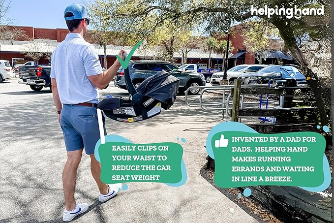 Helping Hand Car Seat Clip | Alleviates The Weight of Carrying an Infant Car Seat | Effortless Carseat Carry for On-the-Go Parents | Car Seat Accessories
