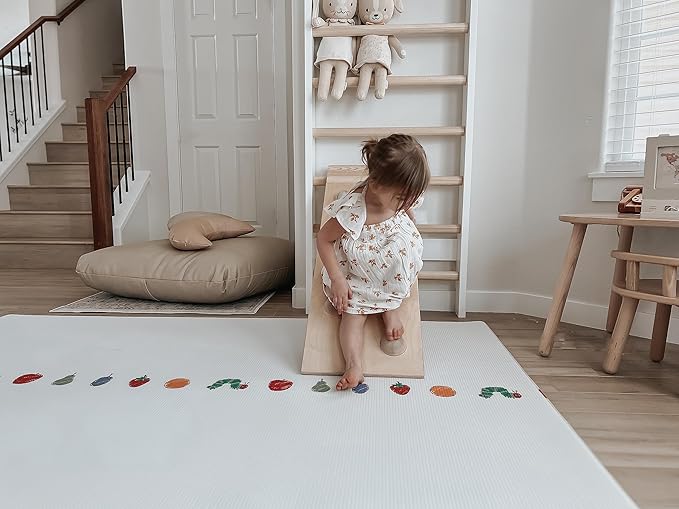LITTLE Bot x World of Eric Carle Baby Play mat, The Very Hungary Caterpillar Ofie mat (Caterpillar Life + Country Road Nordic)