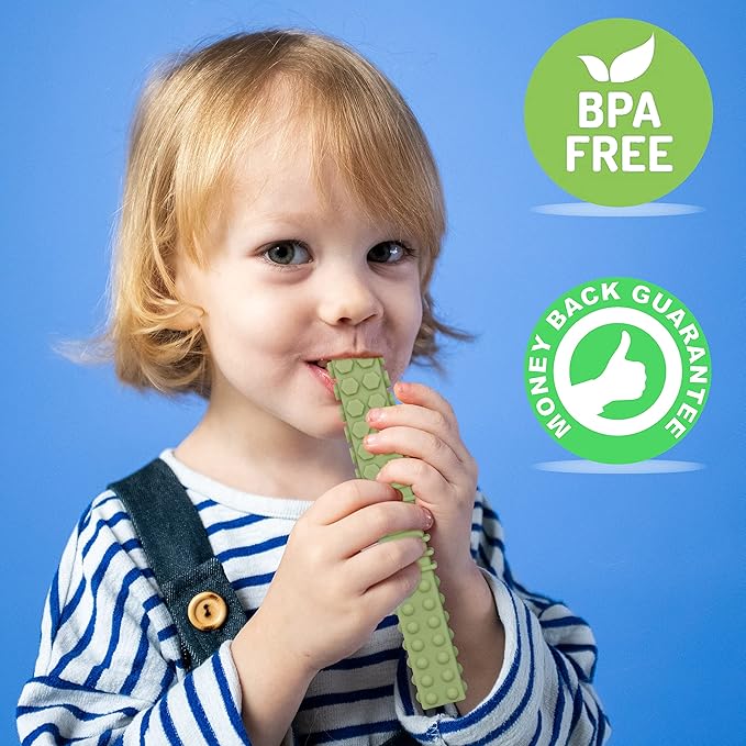 Sensory Chewy Toys for Autistic Children, 5 Pack Chew Sticks for Kids with Autism, ADHD, SPD, Chewies with Special Needs, Silicone Tubes Teething Toys for Babies