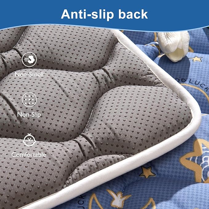 Odorless Premium Foam Baby Play Mat 79" x 59", Soft Microfiber Fabric Crawling Mat for Floor- Comfortable and Hypoallergenic, Non-Slip Cushioned Floor Playpen mat for Infants,Babies,Toddlers