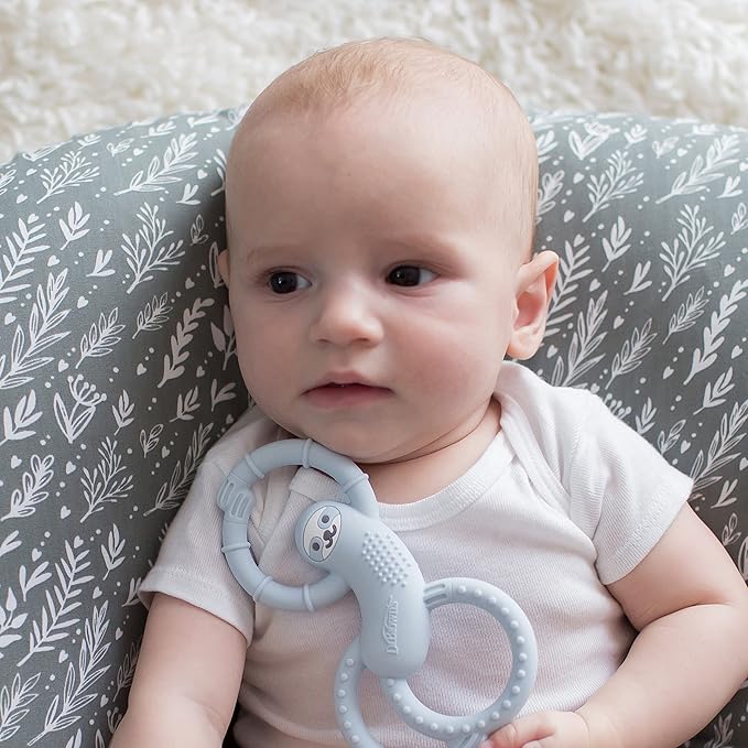 Dr. Brown's Flexees Teether, Blue Sloth, Soft 100% Silicone Baby Teether, BPA Free, 3m+, 1 Pack
