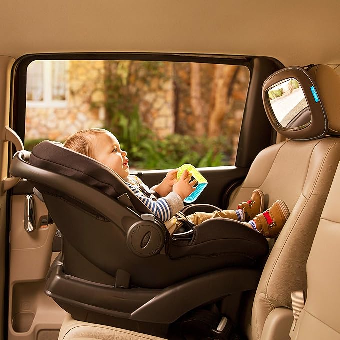 Munchkin Baby Car Mirror for Rear Facing Car Seats, Clear View Baby in-Sight Auto Mirror, Dark Grey