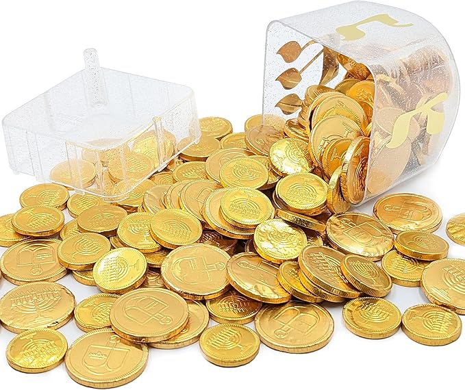 The Dreidel Company Jumbo Hanukkah Fillable 6.5" Inch Dreidel, Stands Straight on Table, Can Be Filled with Hanukkah Gelt or Any Hanukkah Item (12-Pack)