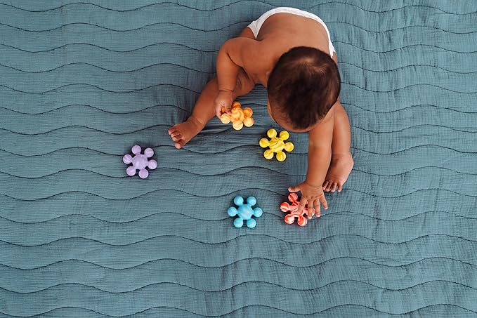 Ubbi Joinibble Teether for Babies, Food-Grade Platinum Silicone, Soothes Teething and Massages Gums, BPA and PVC-Free, 5 Pack