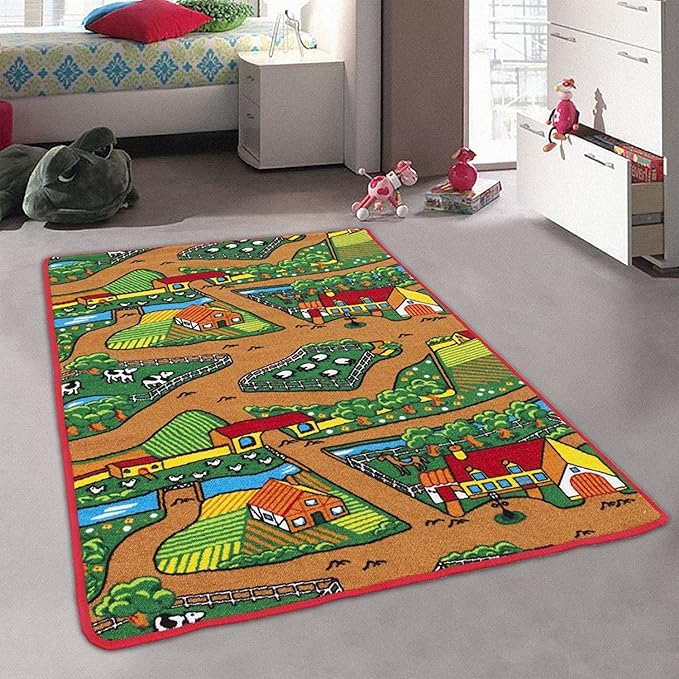 Farm Animals Zoo Kids Baby Play Playing Mat Carpet Fun Educational Playmat (3 Feet x 5 Feet)