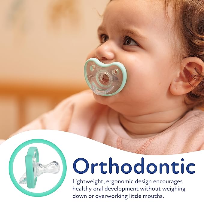 Dr. Talbot's Soft-Flex Orthodontic Pacifiers 6-12 Months, Aqua/White, 2 Pack