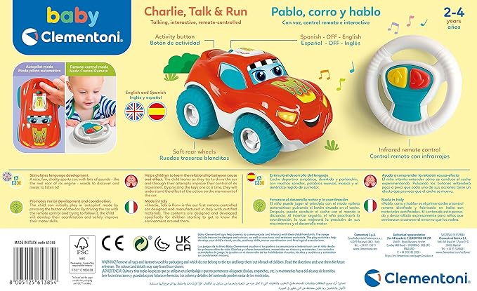 Clementoni- Marcial Moto World Interactive Baby Toy: Interactive Toy with Lights & Sounds, Educational & Fun, Learning Letters & Numbers (10+ Months)