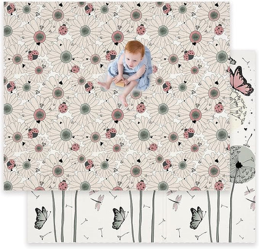 JumpOff Jo Foldable Foam Play Mat – Large Waterproof Baby & Toddler Activity Floor Mat, Double-Sided 70 x 59 Inch Play Surface