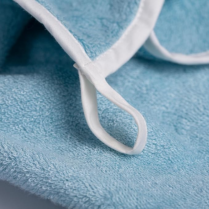 Soft Baby Washcloths Set - Absorbent Natural Baby Wash Cloth for Delicate Skin - 12"x12" Large Baby Bath Washcloths - Newborn Bath Face Towel (Blue)